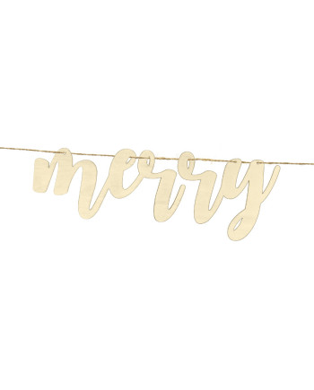 Drewniany baner Merry Christmas, 87x17cm