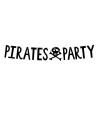 Baner Piraci - Pirates Party, czarny, 14x100cm