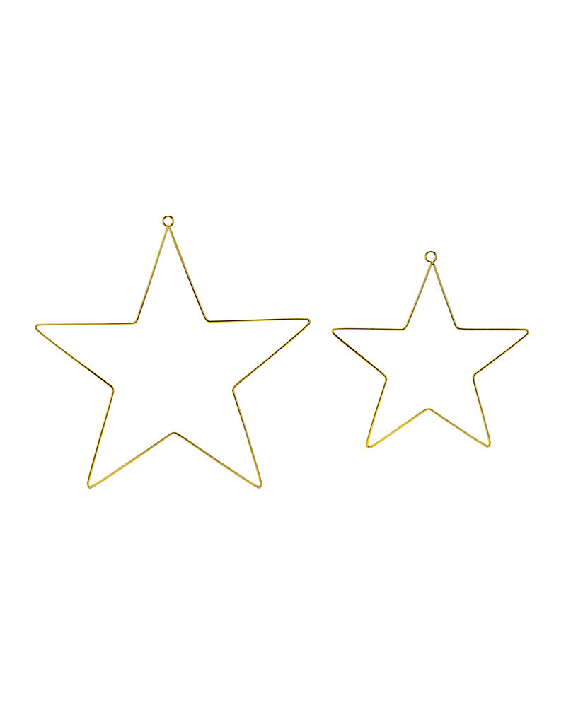 Metalowe zawieszki dekoracyjne Gwiazdy, mix (1 op. / 2 szt.)