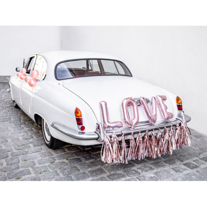 Zestaw dekoracji samochodowych - Love, różowe złoto