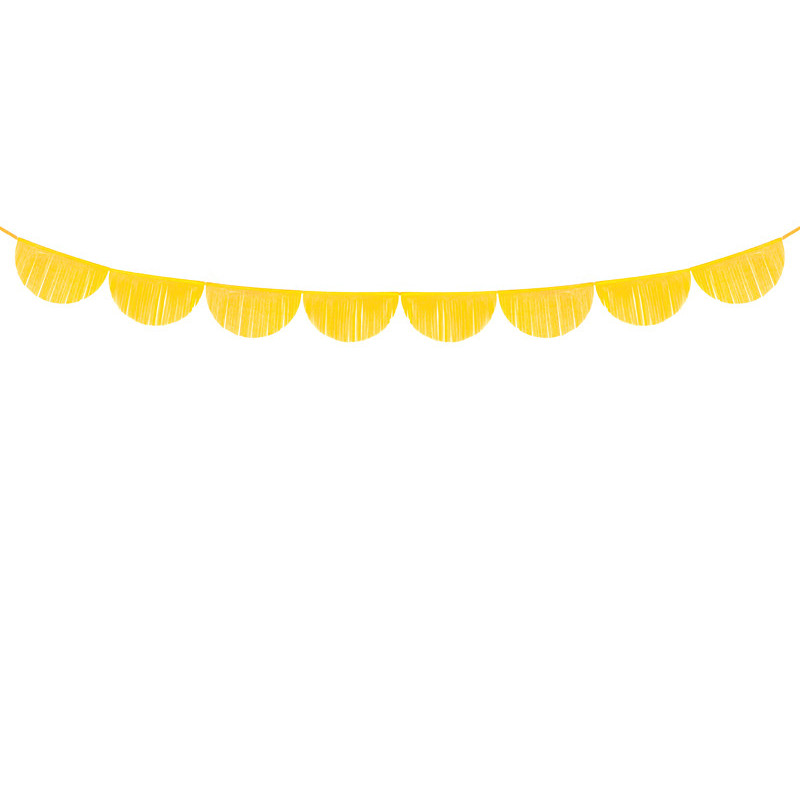 Girlanda bibułowa Frędzle, żółty, 3m