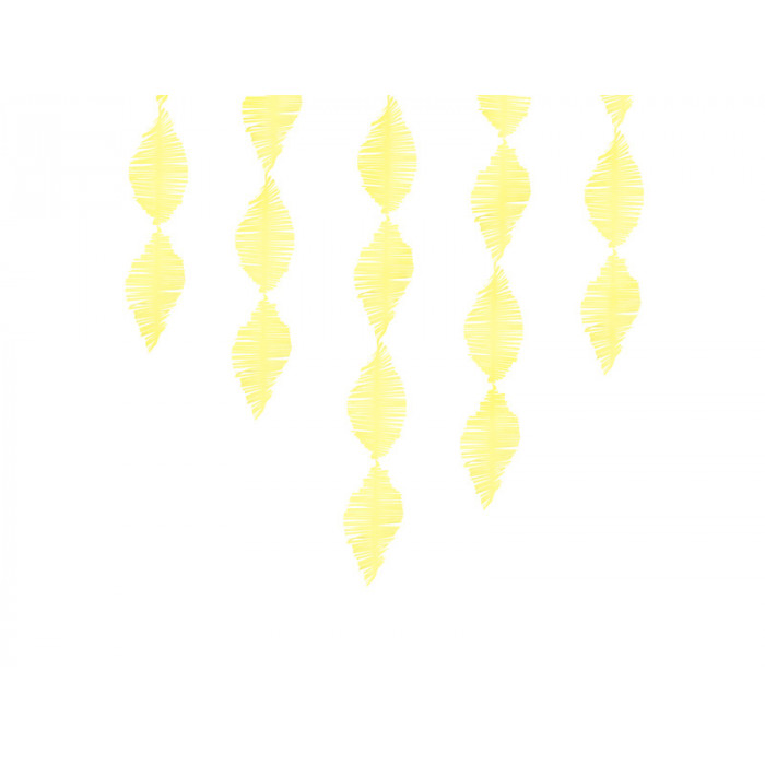 Girlanda z krepy - Frędzle, żółty, 3m