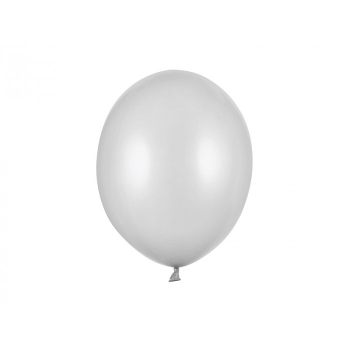 Balony Strong 30cm, Metallic Silver Snow (1 op. / 100 szt.)