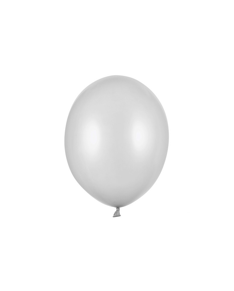 Balony Strong 30cm, Metallic Silver Snow (1 op. / 100 szt.)