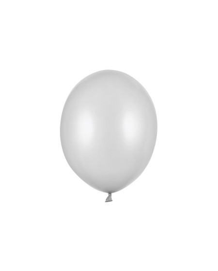 Balony Strong 30cm, Metallic Silver Snow (1 op. / 100 szt.)