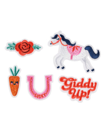 Naprasowanki Giddy up, mix, 2-7x3.5-7 cm (1 op. / 5 szt.)