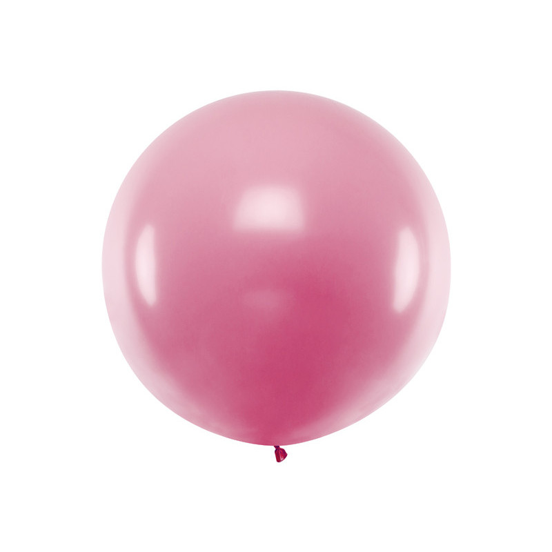 Balon okrągły 1m, Metallic Light Pink