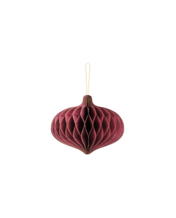 Bombka papierowa honeycomb Owal, bordo, 18x15cm