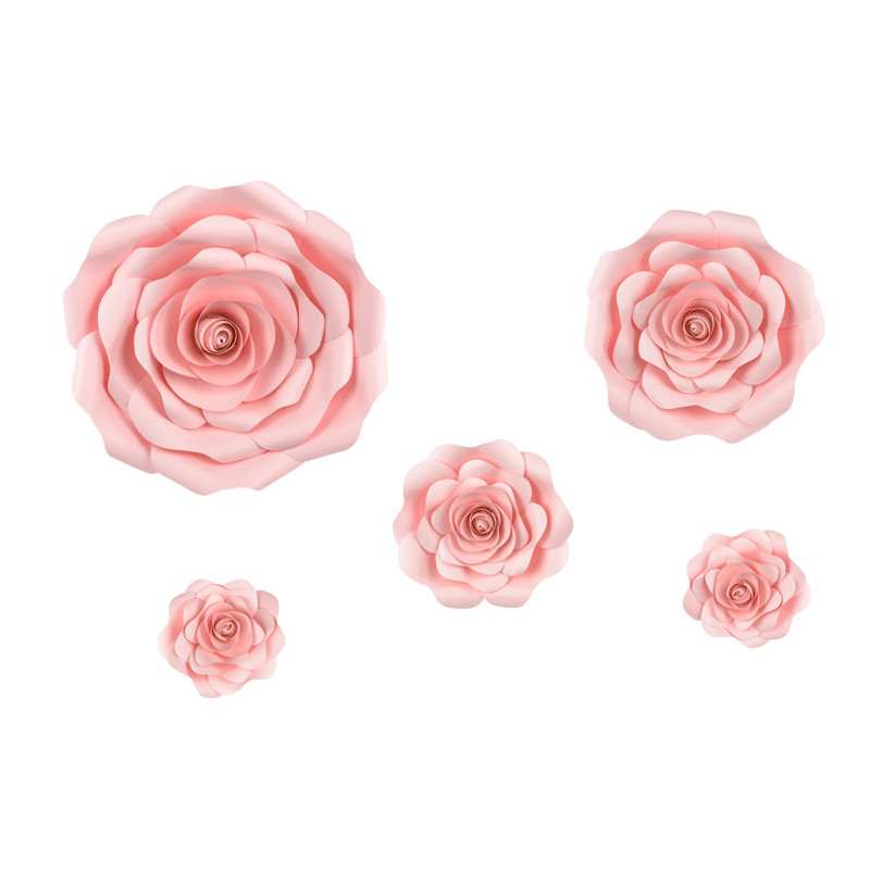 Papierowe kwiaty, różowy, mix