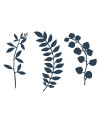 Dekoracja Gałązki z listkami, c. granat (1 op. / 9 szt.)