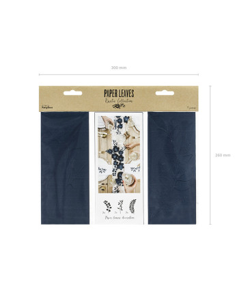 Dekoracja Gałązki z listkami, c. granat (1 op. / 9 szt.)