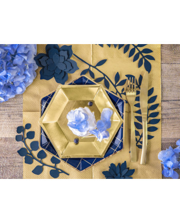 Dekoracja Gałązki z listkami, c. granat (1 op. / 9 szt.)