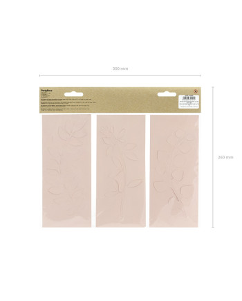 Dekoracja Gałązki z listkami, pudrowy róż (1 op. / 9 szt.)