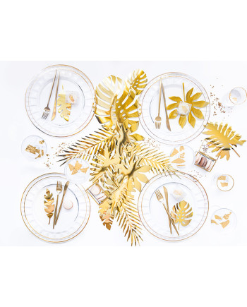 Dekoracje Aloha - Liście tropikalne, złoty (1 op. / 21 szt.)