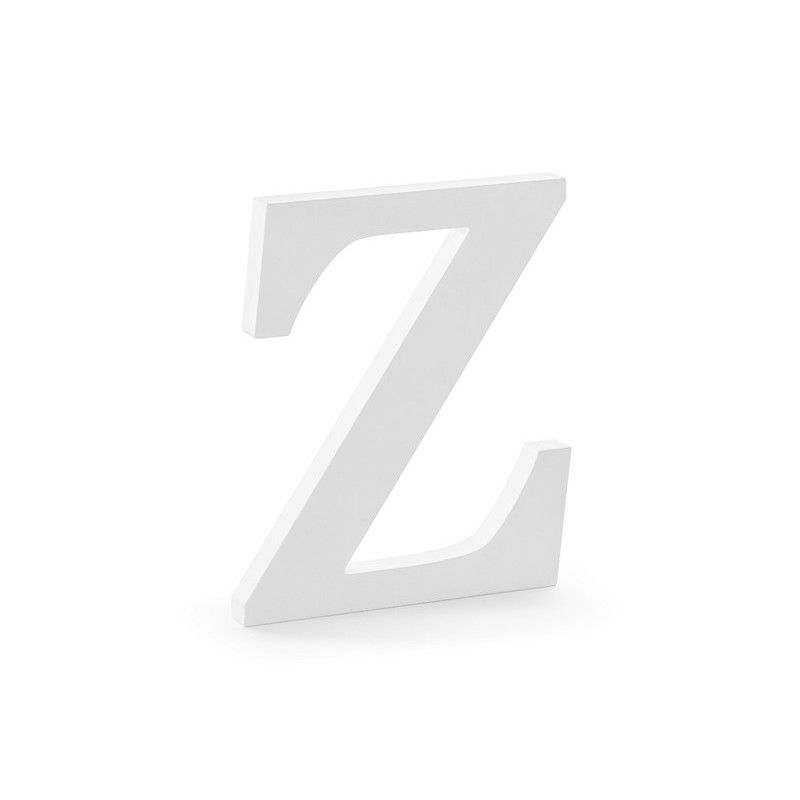 Drewniana litera Z, biały, 17x20cm