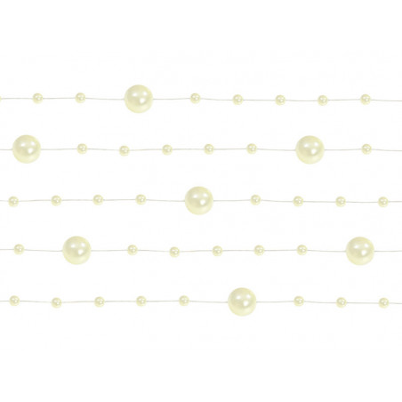 Girlandy perłowe, kremowy, 1,3m (1 op. / 5 szt.)