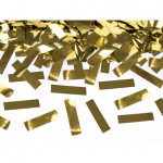 Tuba z konfetti, złoty, 40cm