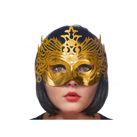Maska Party z ornamentem, złoty