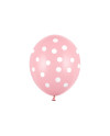 Balony 30cm, Kropki, Pastel Baby Pink (1 op. / 6 szt.)