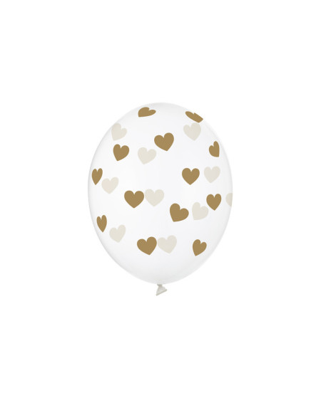 Balony 30cm, Serduszka, Crystal Clear (1 op. / 50 szt.)