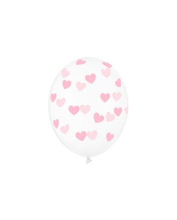 Balony 30cm, Serduszka, Crystal Clear (1 op. / 50 szt.)