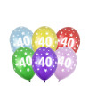 Balony 30cm, 40th Birthday, Metallic Mix (1 op. / 6 szt.)