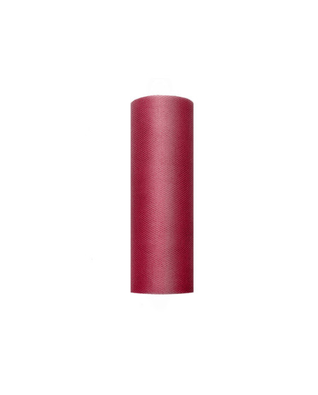 Tiul gładki, bordo, 0,15 x 9m (1 szt. / 9 mb.)