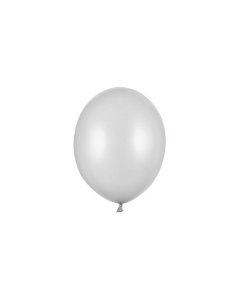 Balony Strong 23cm, Metallic Silver Snow (1 op. / 100 szt.)