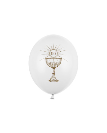 Balony 30cm, IHS, Pastel Pure White (1 op. / 6 szt.)