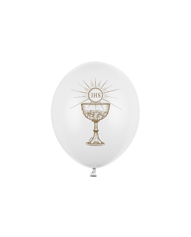 Balony 30cm, IHS, Pastel Pure White (1 op. / 6 szt.)