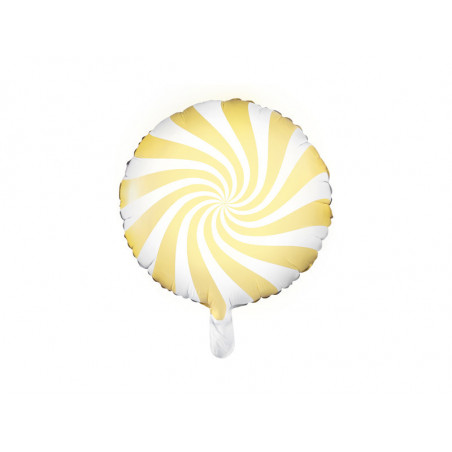 Balon foliowy Cukierek, 35cm, jasny żółty