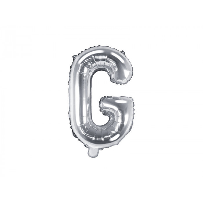 Balon foliowy Litera ''G'', 35cm, srebrny