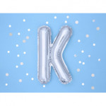 Balon foliowy Litera ''K'', 35cm, srebrny