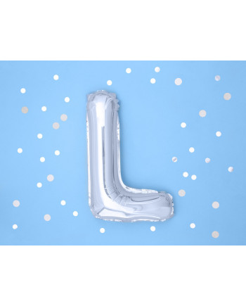 Balon foliowy Litera ''L'', 35cm, srebrny