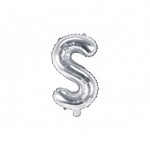 Balon foliowy Litera ''S'', 35cm, srebrny