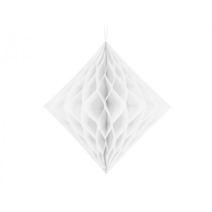 Diament bibułowy, biały, 30cm