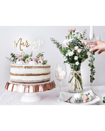 Topper na tort Mariage, złoty, 22,5cm