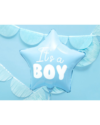 Balon foliowy Gwiazdka - It's a boy, 48cm, jasny niebieski