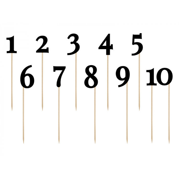 Numery na stół, czarny, 24-26cm (1 op. / 11 szt.)