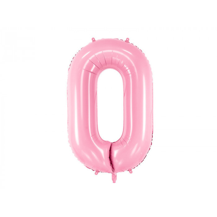 Balon foliowy Cyfra ''0'', 86cm, różowy