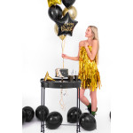 Balon foliowy Happy Birthday, 40cm, czarny