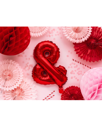Balon foliowy znak ''&'', 35cm, czerwony