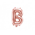 Balon foliowy Litera ''B'', 35cm, różowe złoto