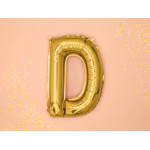 Balon foliowy Litera ''D'', 35cm, złoty
