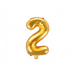 Balon foliowy Cyfra ''2'', 35cm, złoty
