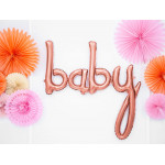 Balon foliowy Baby, różowe złoto, 73,5x75,5cm