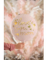 Balon foliowy "Love you mom", 45 cm, różowy