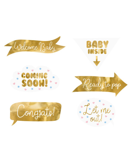 Gadżety do zdjęć Baby shower, mix (1 op. / 6 szt.)