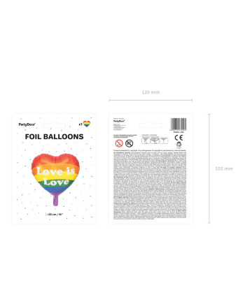 Balon foliowy Love is Love, 35cm, mix