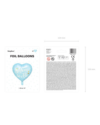 Balon foliowy Mom to Be, 35cm, niebieski